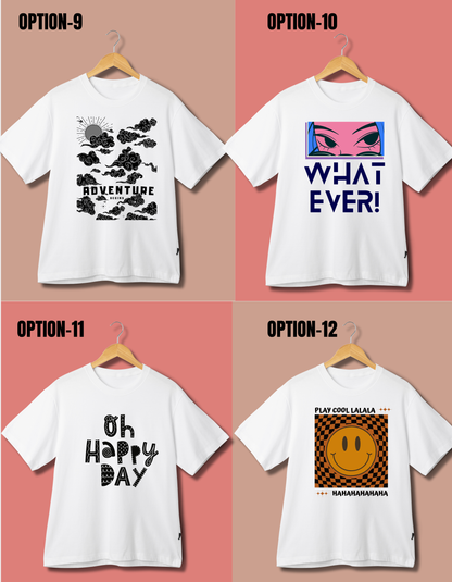 Changeable Prints T-shirt, short sleeves, white, Front.