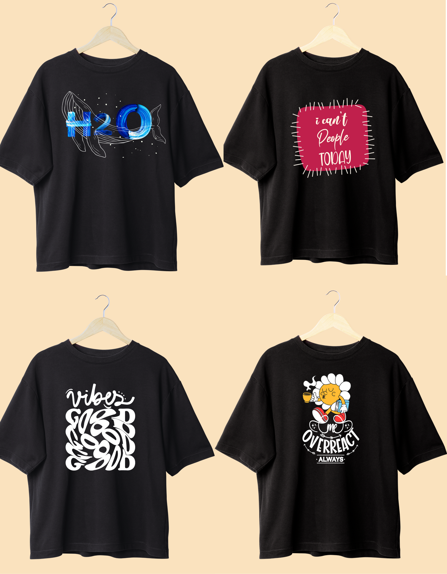 Unisex Changeable Prints T-shirt, Select any 3 patches.